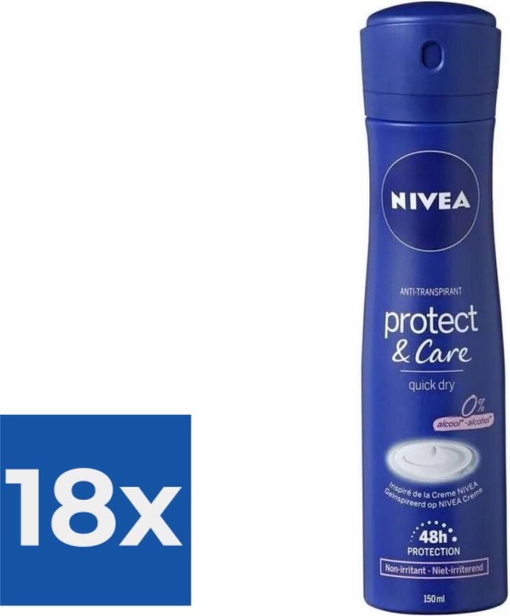 NIVEA Deodorant Spray Protect & Care 150 ml Voordeelverpakking 18 stuks