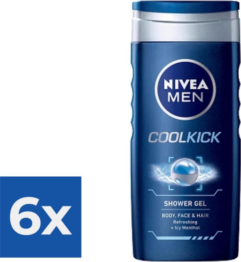 NIVEA Men Douchegel Cool Kick 250 ml Voordeelverpakking 6 stuks
