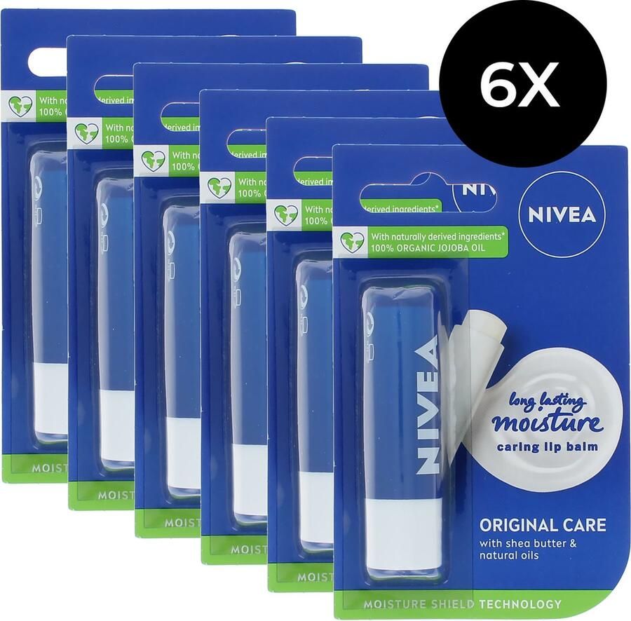 NIVEA Original Care Lippenbalsem 6 x 5 ml