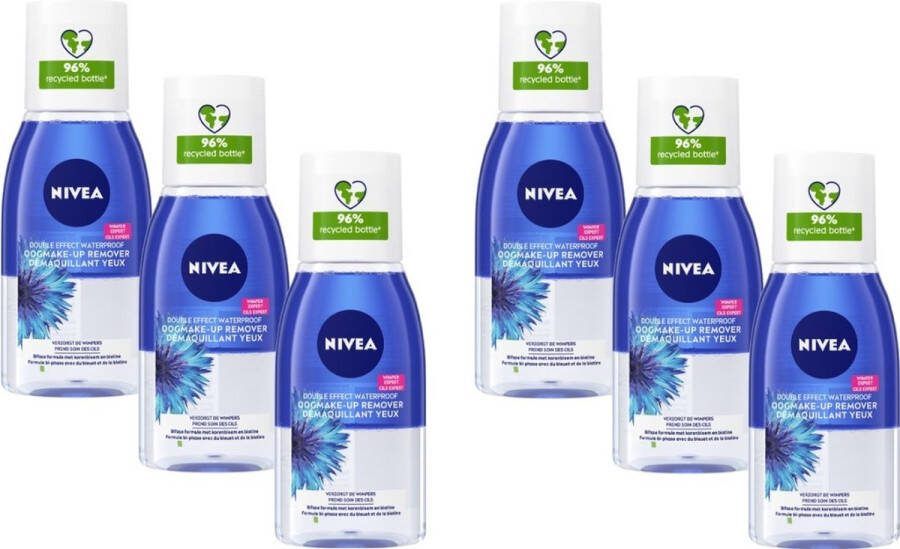 NIVEA Oogmake-Up Remover Double Effect Waterproof 6x125ml Voordeelverpakking