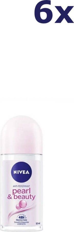 NIVEA Pearl & Beauty Deodorant Roller 6 x 50 ml