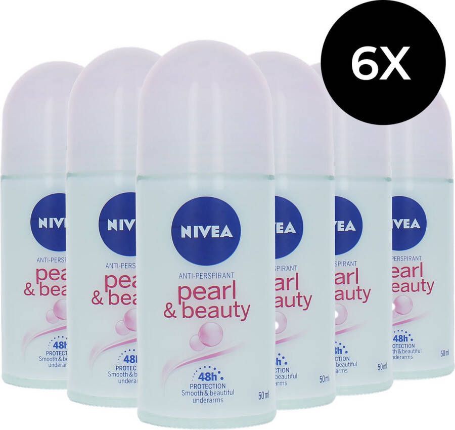 NIVEA Pearl & Beauty Deodorant Roller 6 x 50 ml