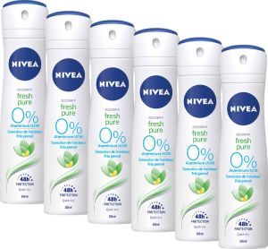 NIVEA Pure & Natural Jasmine deodorant spray 6 x 150 ml voordeelverpakking