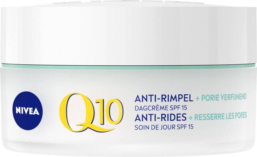 NIVEA Q10 POWER Anti-Rimpel Dagcrème Gezicht Porie Verfijnend Gemengde tot vette huid SPF 15 Crème Met Q10en algenextract 50 ml