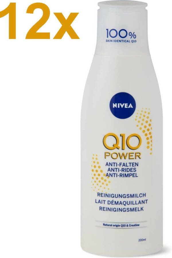 NIVEA Q10 Power Reinigingsmelk Anti-Rimpel 12x 200ml Voordeelverpakking
