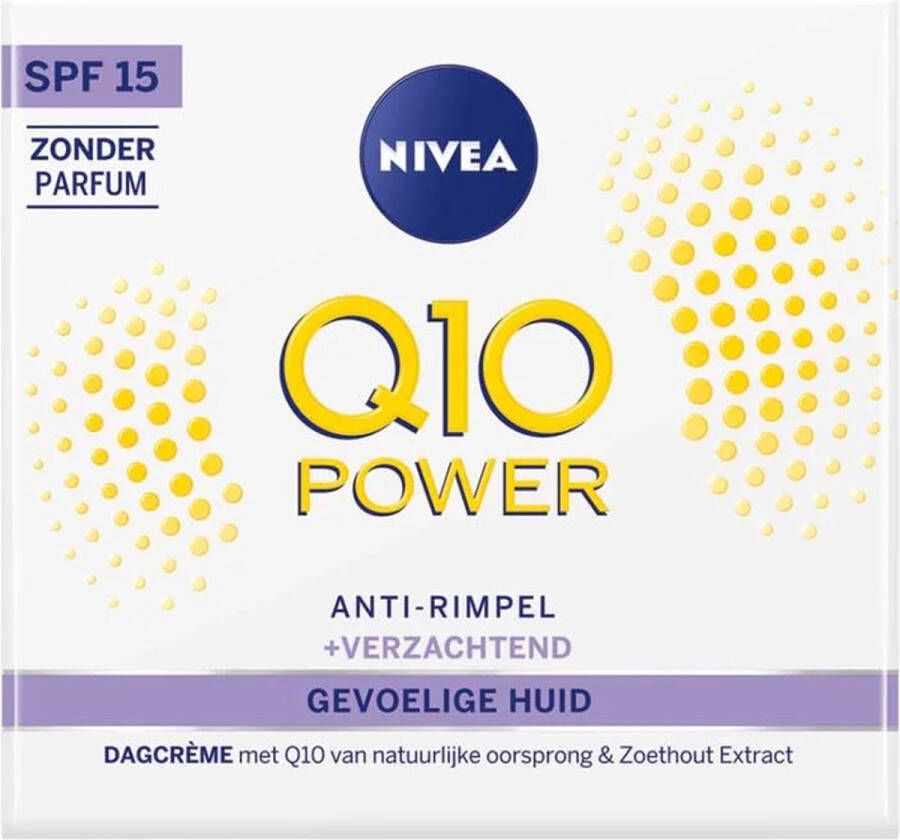 NIVEA Q10 POWER Sensitive Anti-rimpel Dagcrème Gevoelige huid SPF 15 Met Q10 creatine en zoethoutextract 50 ml