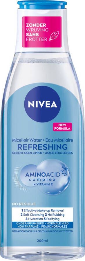 NIVEA Refreshing Micellair Water Voor de normale huid Met aminozuren Vitamine E 200 ml