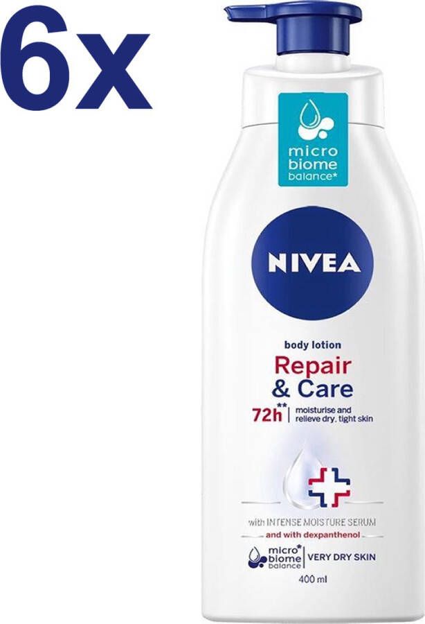 NIVEA Repair & Care 72h Herstellende Bodylotion Verlichting Jeuk 6x 400ml