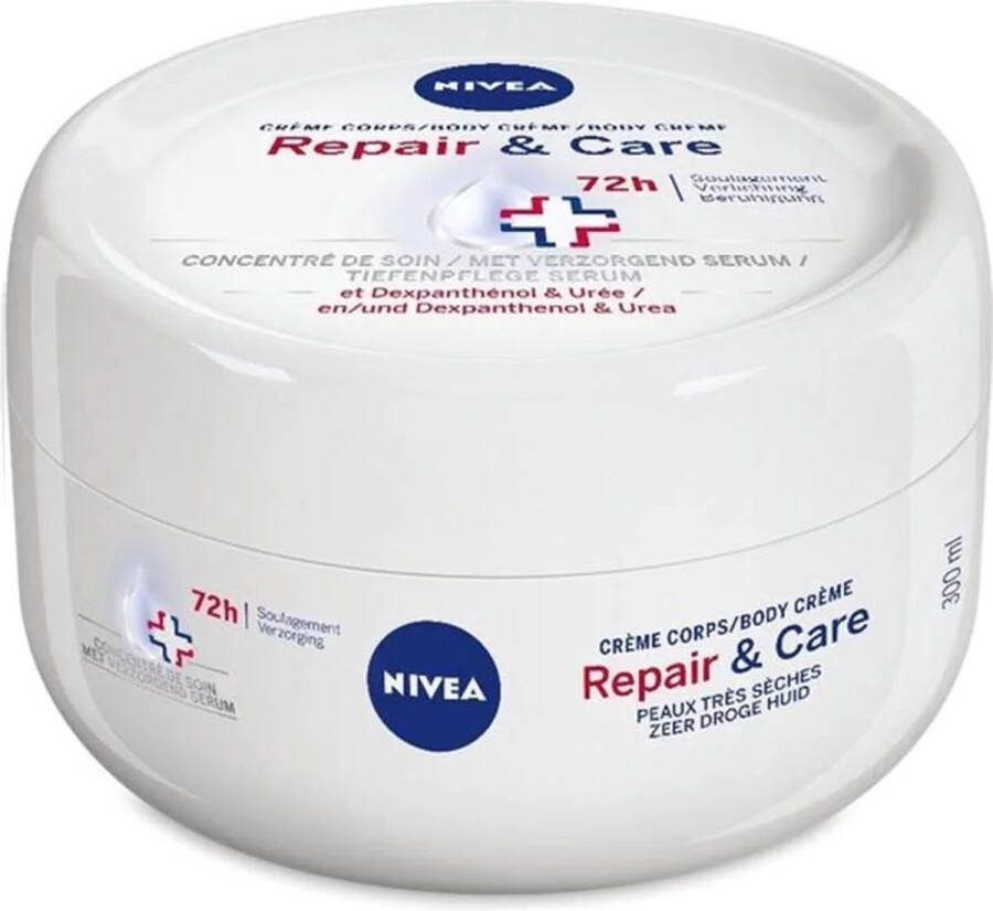 NIVEA Repair & Care Bodycrème Body Care Crème voor Zeer Droge Huid 72 uur hydraterend 300 ml