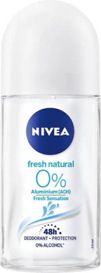 NIVEA Roll-on Alu Free Fresh Natural 0% Deodorant Without Aluminum 50 Ml 160 G