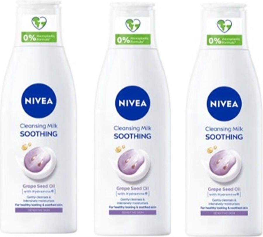 NIVEA Sensitive Reinigingsmelk 3x200ml Voordeelverpakking