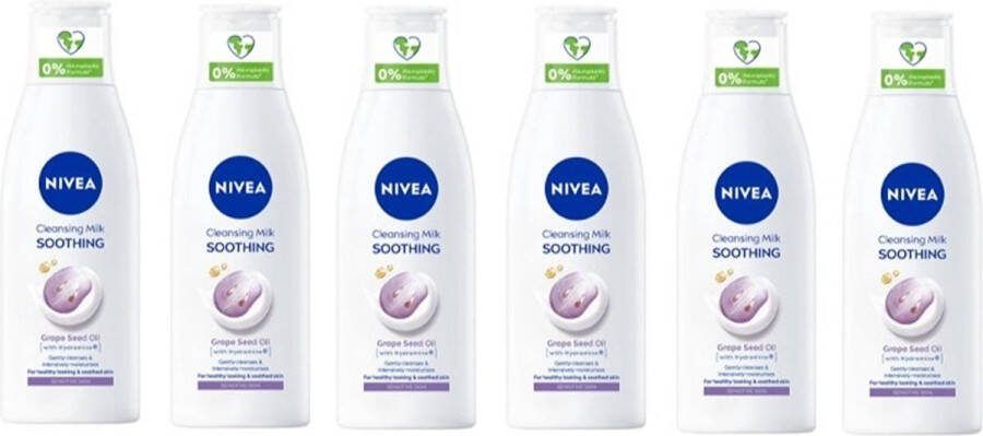 NIVEA Sensitive Reinigingsmelk 6x200ml Voordeelverpakking