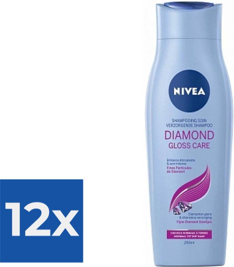 NIVEA Shampoo Diamond Gloss 250ml Voordeelverpakking 12 stuks