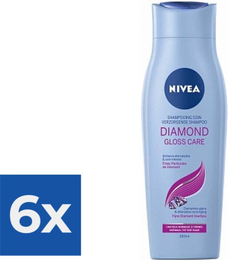 NIVEA Shampoo Diamond Gloss 250ml Voordeelverpakking 6 stuks
