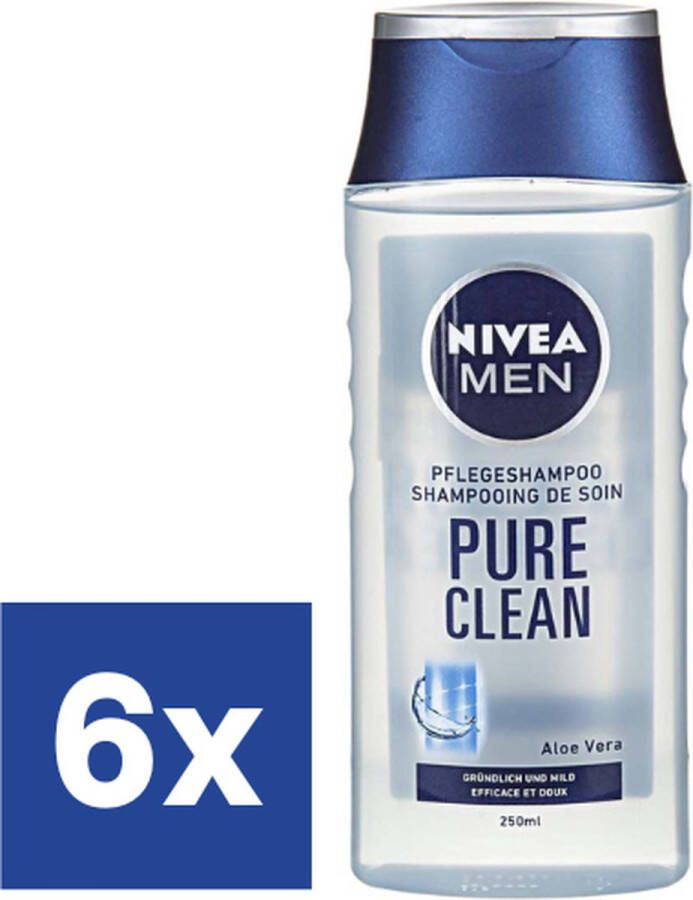 NIVEA Shampoo Men Puur Verzorgend 6 x 250ML Voordeelverpakking