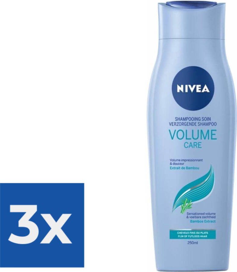 NIVEA Shampoo Volume Care 250 ml Voordeelverpakking 3 stuks
