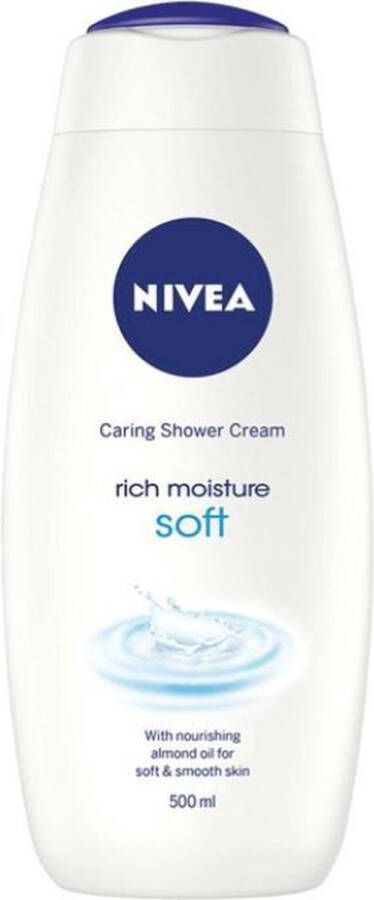 NIVEA Shower Cream Rich Moisture Soft voordeelverpakking 6 X 500 ml