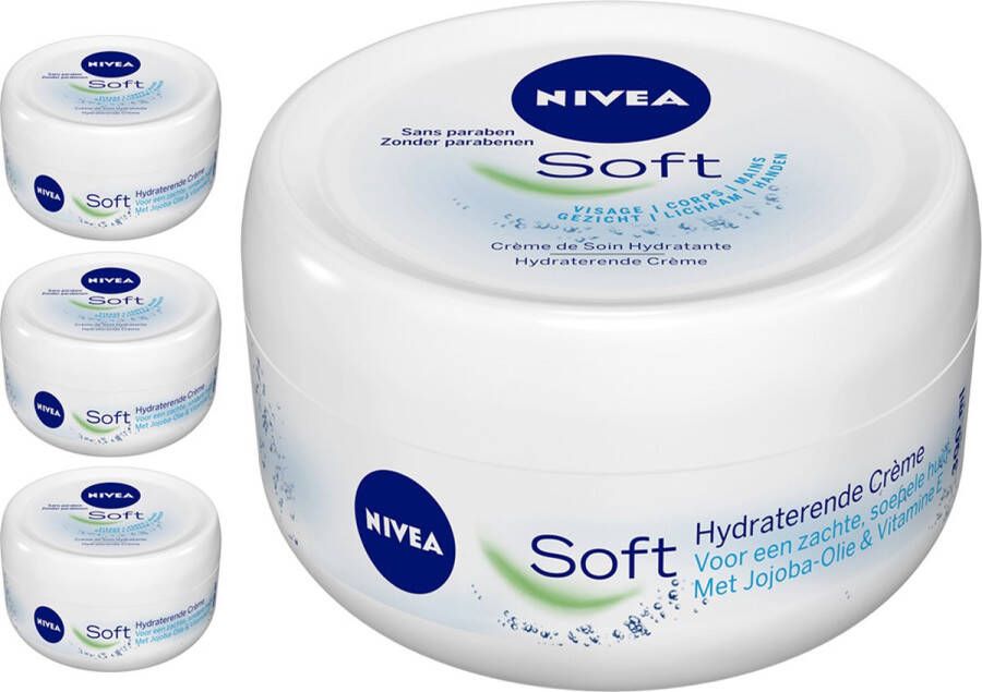 NIVEA Soft Bodycrème 3 x 200 ml Voordeelverpakking