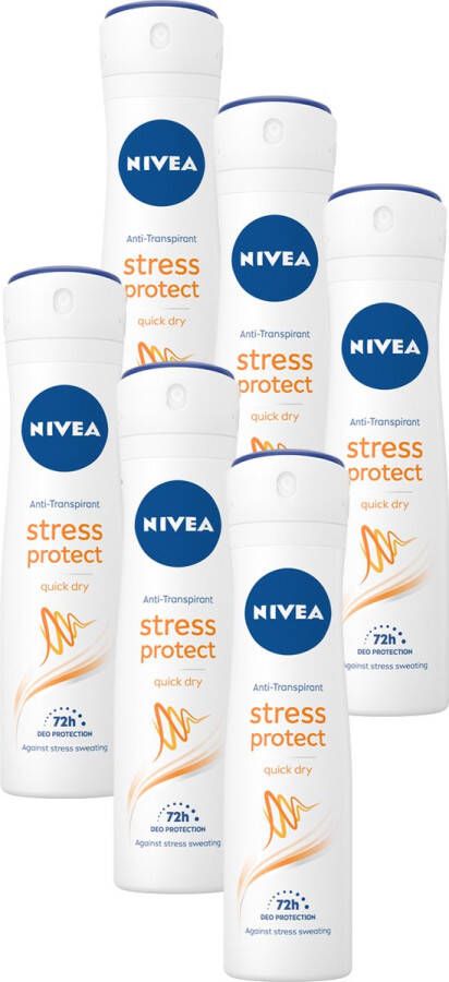 NIVEA Stress Protect 6 x 150 ml Voordeelverpakking Deodorant Spray