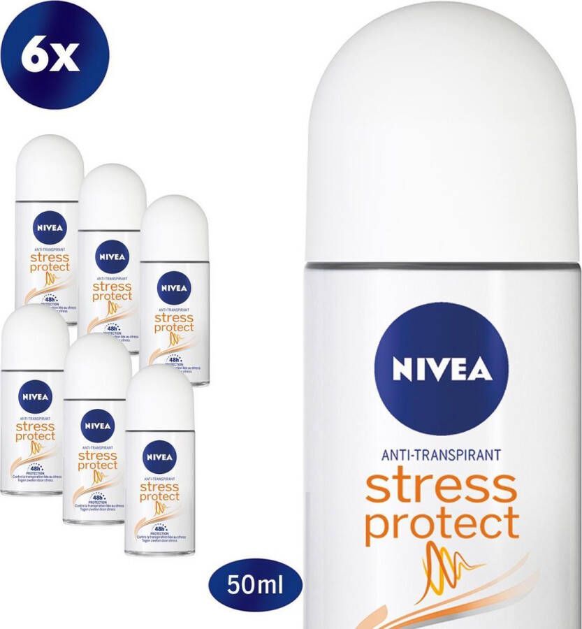 NIVEA Stress Protect 6 x 50 ml Voordeelverpakking Deodorant Roller