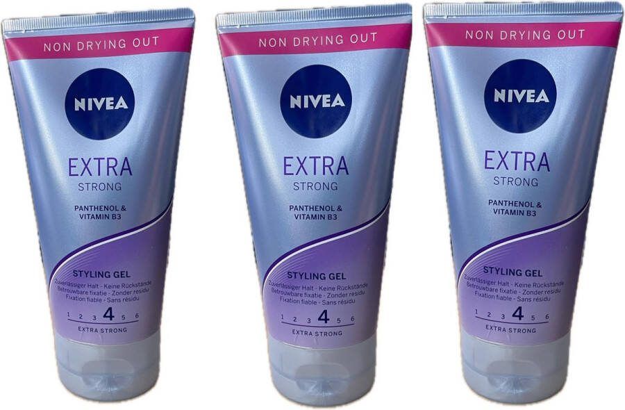 NIVEA Styling Gel Extra Strong Nr:4 Multi Pack 3 x 150 ml