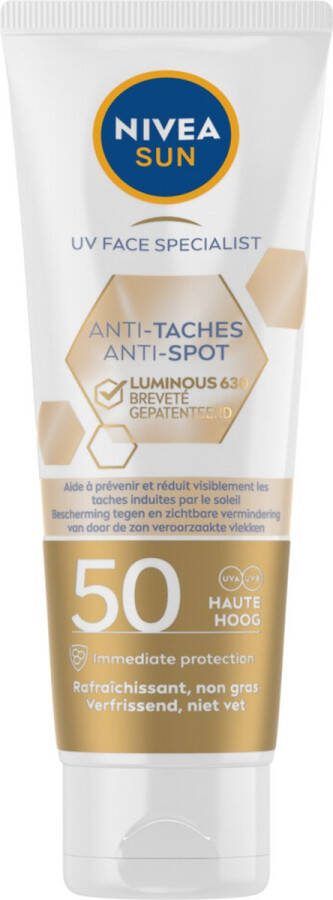 NIVEA Sun Face Luminous Zonnecrème SPF 50 2 x 40 ml Voordeelverpakking
