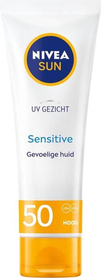 NIVEA SUN Face Sensitive Gezichtszonnecrème Zonnebrandcrème SPF 50 Voor de gevoelige huid Parfumvrij 50 ml