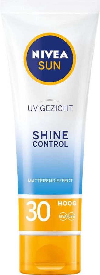 NIVEA SUN Face Shine Control Gezicht Zonnebrand Gezicht SPF 30 Zonnecrème Normale tot gemengde huid Matterend effect Zonbescherming 50 ml