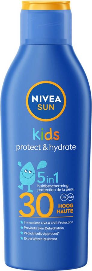 NIVEA SUN Kids Protect & Hydrate Zonnebrand Zonnemelk Hydrateert en beschermt Zonbescherming Voor Kinderen SPF 30 200ml