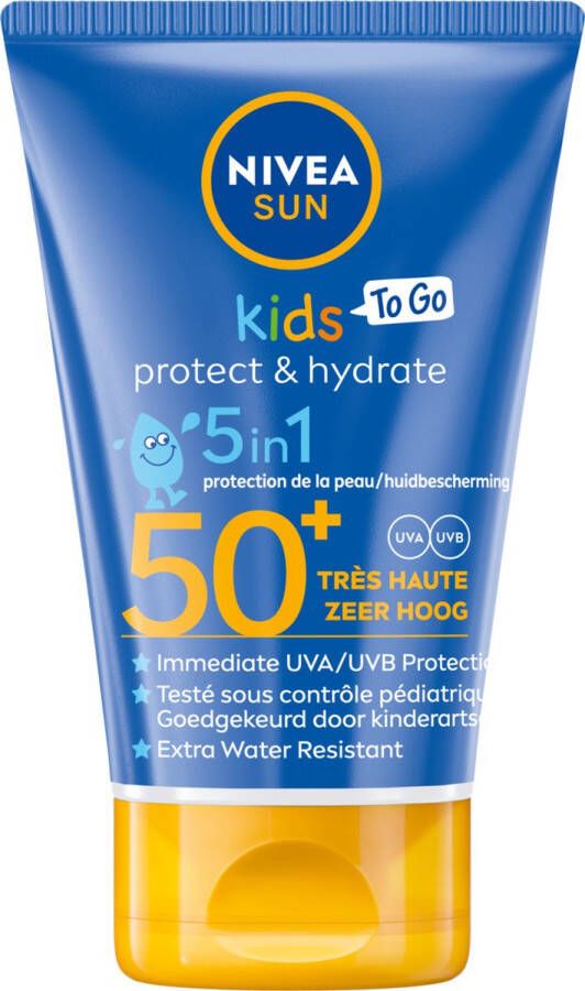 NIVEA SUN Kids Protect & Hydrate To Go Pocket Size Zonnebrand Melk SPF 50+ Zeer waterbestendig 50 ml