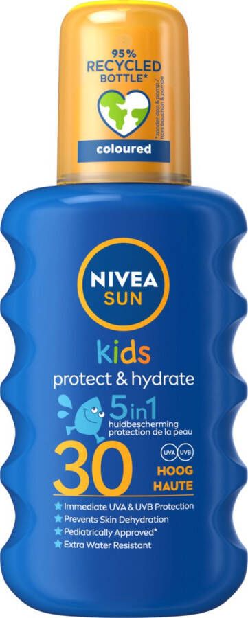 NIVEA SUN Kids Protect & Hydrate Zonnebrandspray SPF 30 Zonnespray Gekleurd Zeer waterbestendig Zonbescherming 200 ml