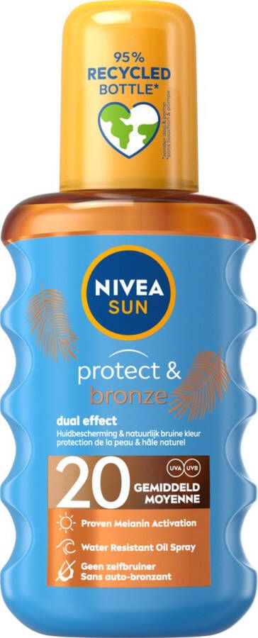 NIVEA SUN Protect & Bronze Beschermende Zonnebrand Olie Spray SPF 20 200 ml