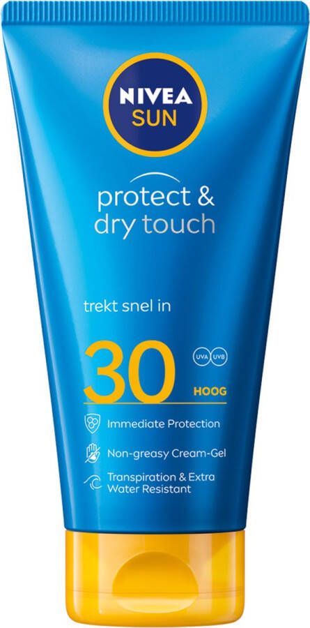 NIVEA SUN Protect & Dry Touch Crème-Gel Zonnebrand SPF 30 Zeer waterproof Geen vettig laagje Zonbescherming 175 ml