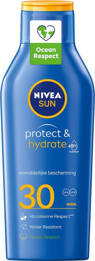 NIVEA SUN Protect & Hydrate Zonnebrand SPF 30 Zonnecrème Beschermt en hydrateert Zonbescherming Zonnebrandcrème 400 ml