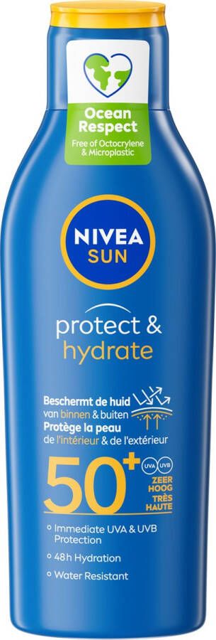 NIVEA SUN Protect & Hydrate Zonnebrand SPF 50 Zonnecrème Beschermt en hydrateert Zonbescherming Zonnebrandcrème 200 ml