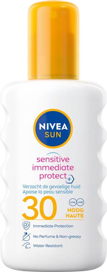 NIVEA SUN Sensitive Immediate Protect Zonnebrand Spray SPF 30 200 ml