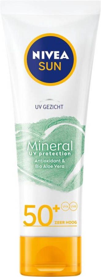 NIVEA SUN UV Face Mineral UV Protection Zonnebrand Crème Gezicht SPF 50+ Zonnebrandcreme 50ML