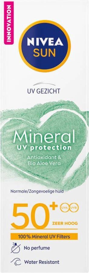 NIVEA SUN UV Face Mineral UV Protection Zonnebrand Crème Gezicht SPF 50+ 50ML