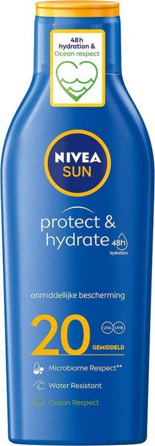 NIVEA SUN Protect & Hydrate Zonnebrand SPF 20 Zonnecrème Zonbescherming Zonnebrandcreme 200 ml