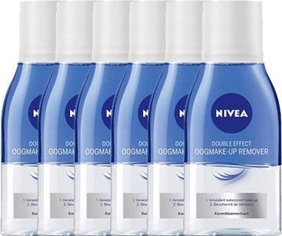 NIVEA Visage Oogmake-up Remover Double Effect Voordeelverpakking 6 x 125 ml