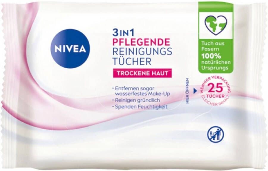 NIVEA Visage voedende reinigingsdoekjes 25 stuks 3in1