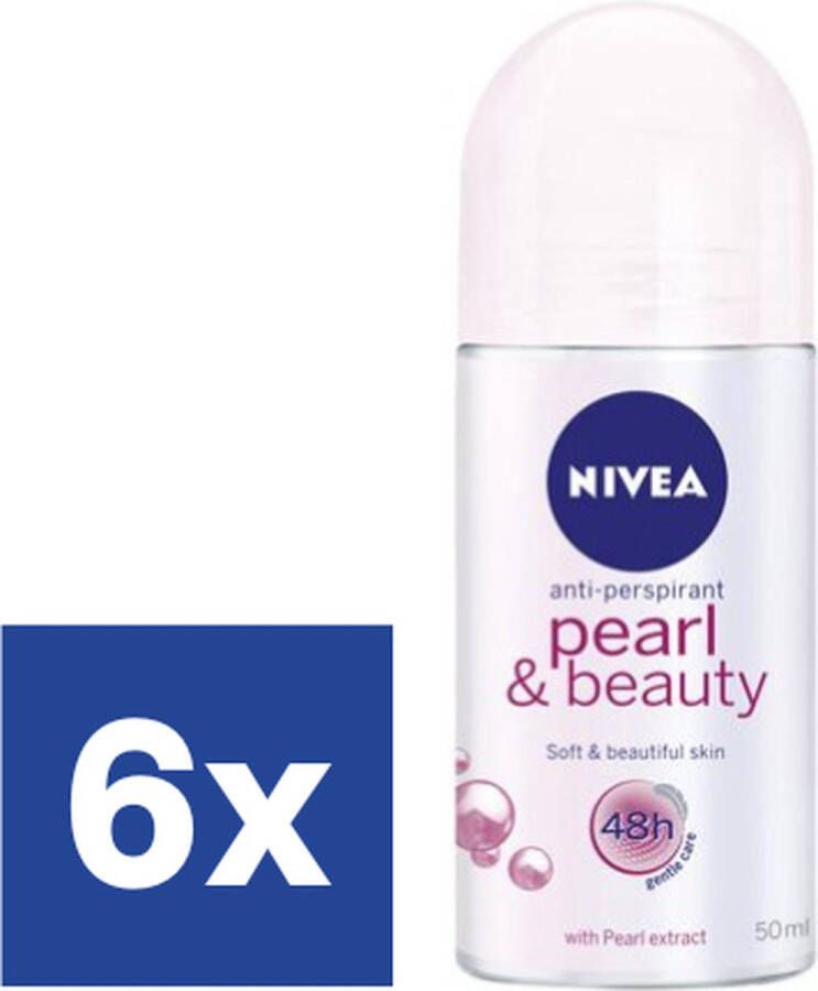 NIVEA Woman pearl & Beauty Deodorant roller 6 x 50 ml