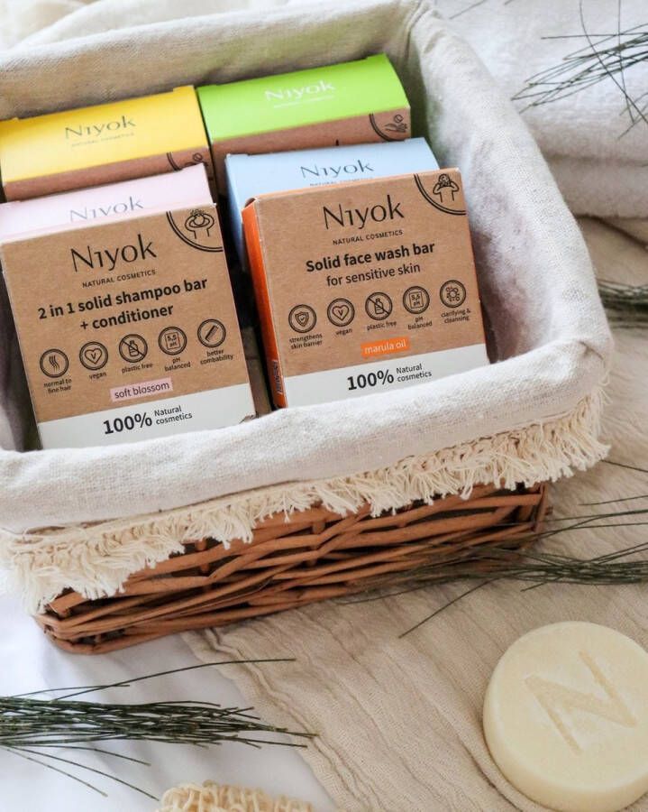 Niyok Green Touch Shampoo Conditioner bars 80G Plastic-Free Nourishing Haircare Eco-Friendly