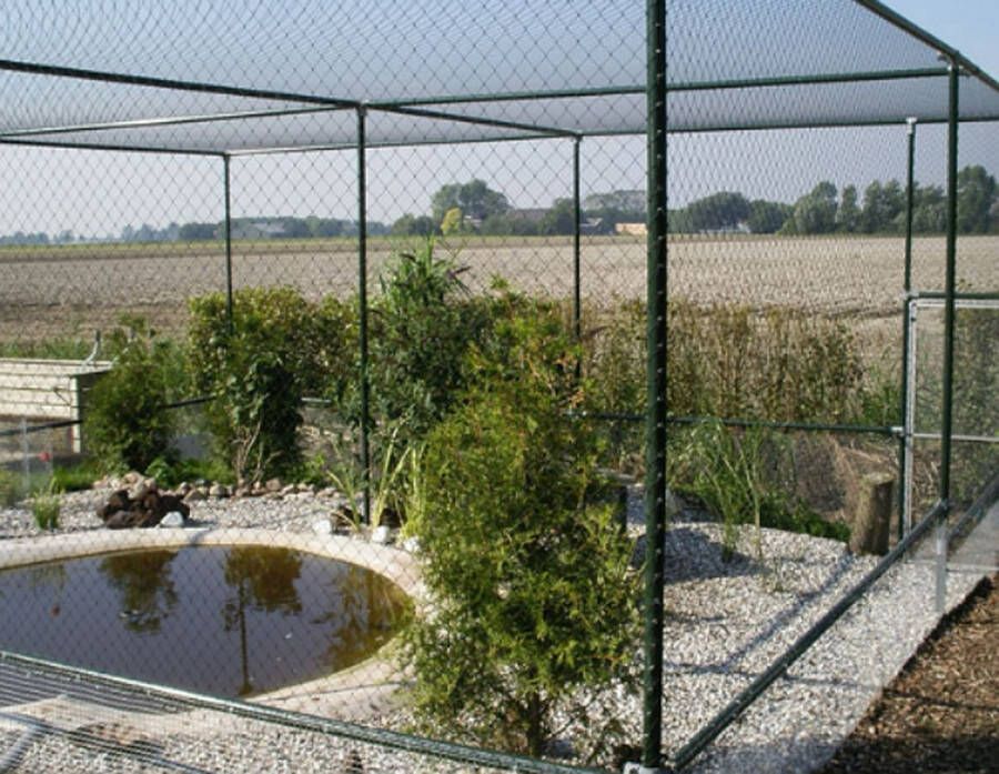 NK Vogelnet voor volière PE 1 2mm draaddikte 20 mm maaswijdte afmeting 5 66m x 70 70m Zwart