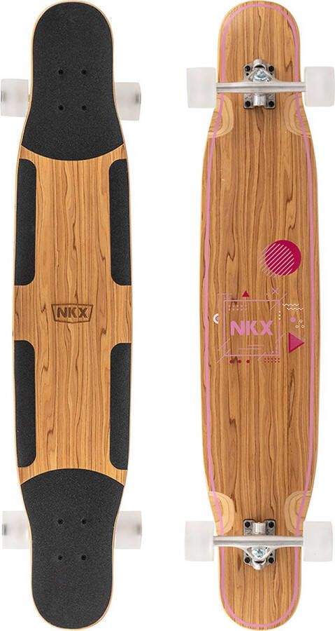 NKX Geometric Dancer Longboard 44 Olive Pink