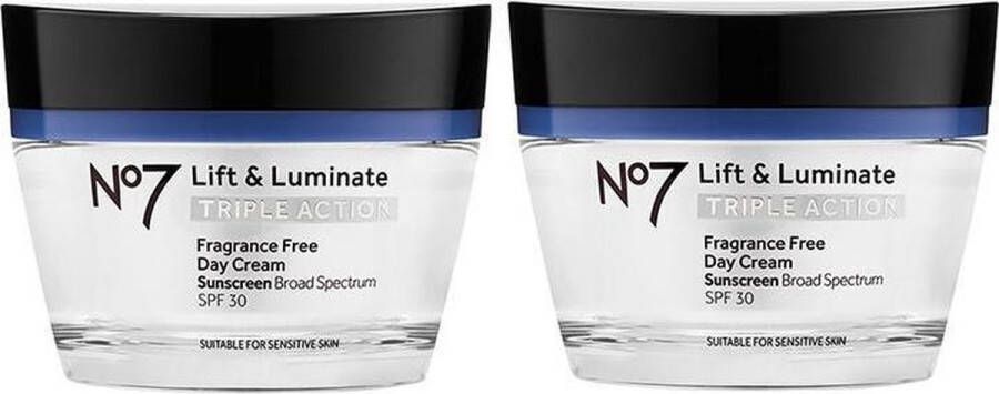 No7 Lift & Luminate Triple Action Dagcrème SPF15 2x50ml