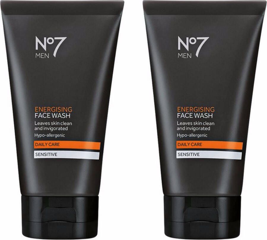 No7 Men Energising Face Wash 2x 150ml