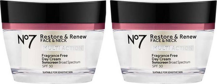 No7 Restore & Renew Face & Neck Multi Action Dagcrème 2x50ml