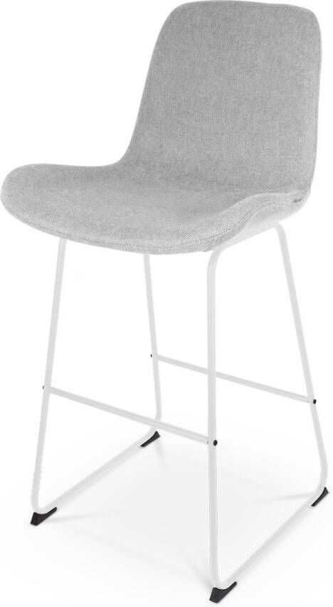 Nolon Nino-Fé Barkruk Lichtgrijs Wit Onderstel 75 cm Stof Barkruk met Rugleuning