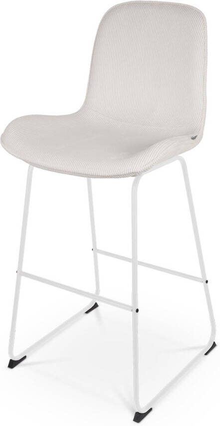 Nolon Nino-Fé Barkruk Ribstof Cr√ Me Wit Onderstel 75 cm Stof Barkruk met Rugleuning